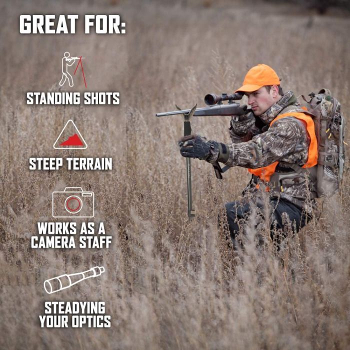 Allen Company Adjustable Height Aluminum Monopod Shooting Stick And Gun Rest, 61-In