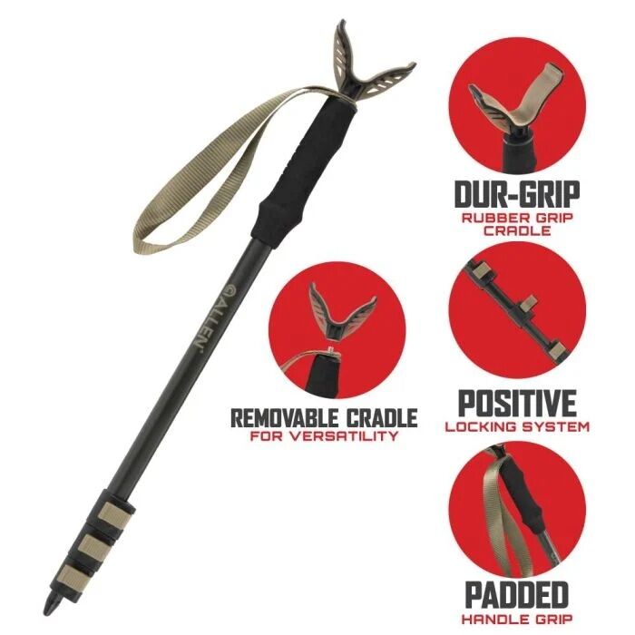Allen Company Adjustable Height Aluminum Monopod Shooting Stick And Gun Rest, 61-In