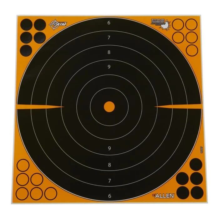 Allen Black/Orange EZ Aim Adhesive Splash Reactive Paper Shooting Targets, 5-Pk