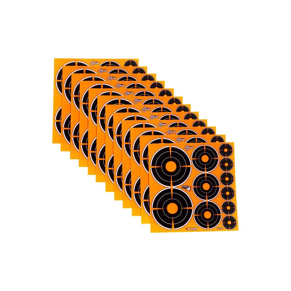 Allen EZ Aim Adhesive Splash Reactive Paper Shooting Targets Variety Pack, 12-Pk