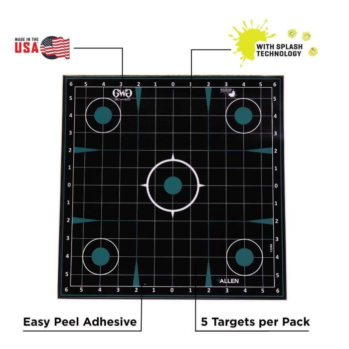 Allen Girls With Guns Adhesive Splash Reactive Paper Shooting Targets, 12 x 12-In, 5-PL