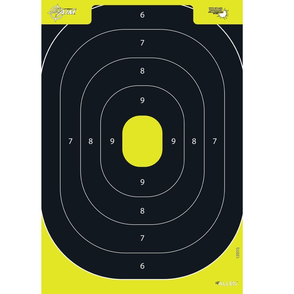 EZ Aim Splash Reactive Paper Shooting IPSC Silhouette Targets, 12.5-In x 18.25-In, 8-Pk