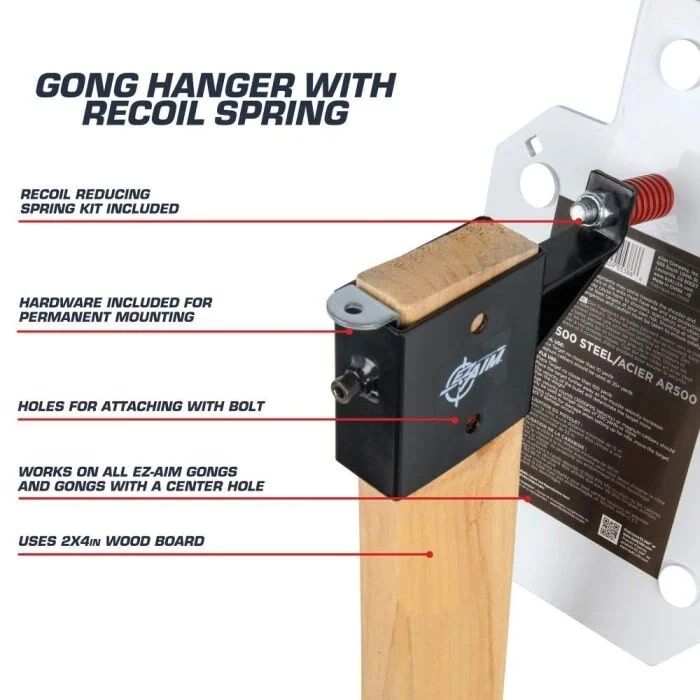 Allen EZ Aim Steel Gong Hammer Target With Recoil Spring, 2 X 4-In
