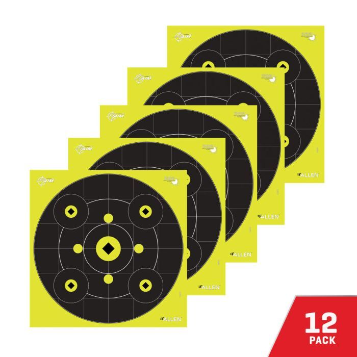 Allen 12-In Square EZ Aim Splash Reactive Paper Shooting Targets, 12-Pk