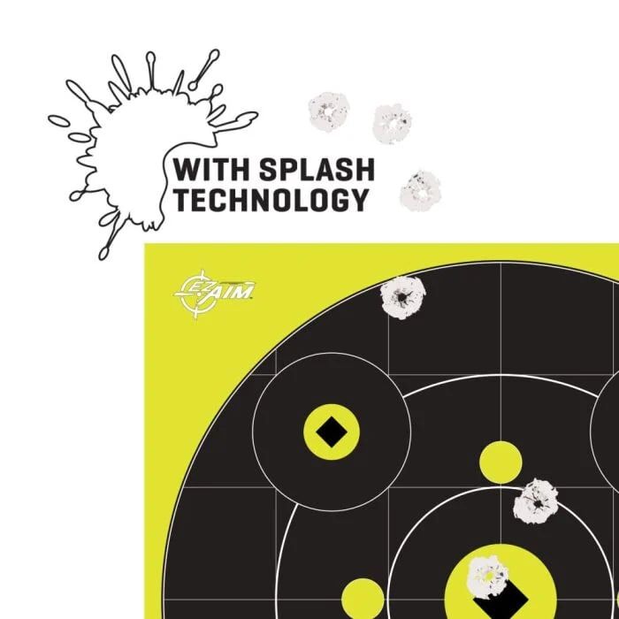 Allen 12-In Square EZ Aim Splash Reactive Paper Shooting Targets, 12-Pk