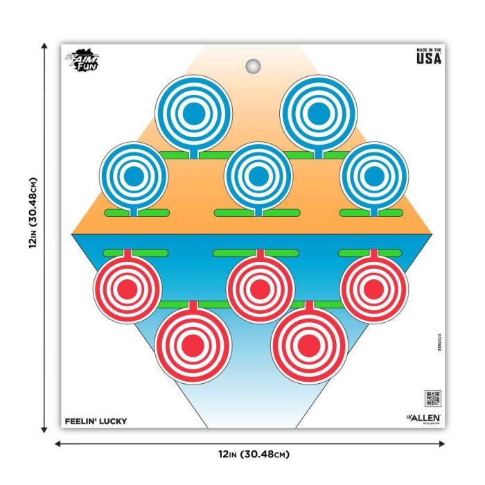 EZ Aim Assorted Fun Plinking the Day Away Paper Shooting Targets, 12 X 12-In, 12-Pk