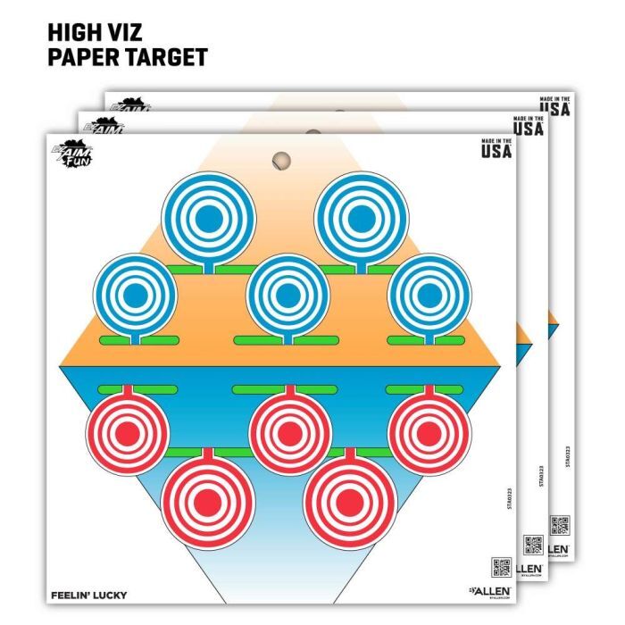EZ Aim Assorted Fun Plinking the Day Away Paper Shooting Targets, 12 X 12-In, 12-Pk