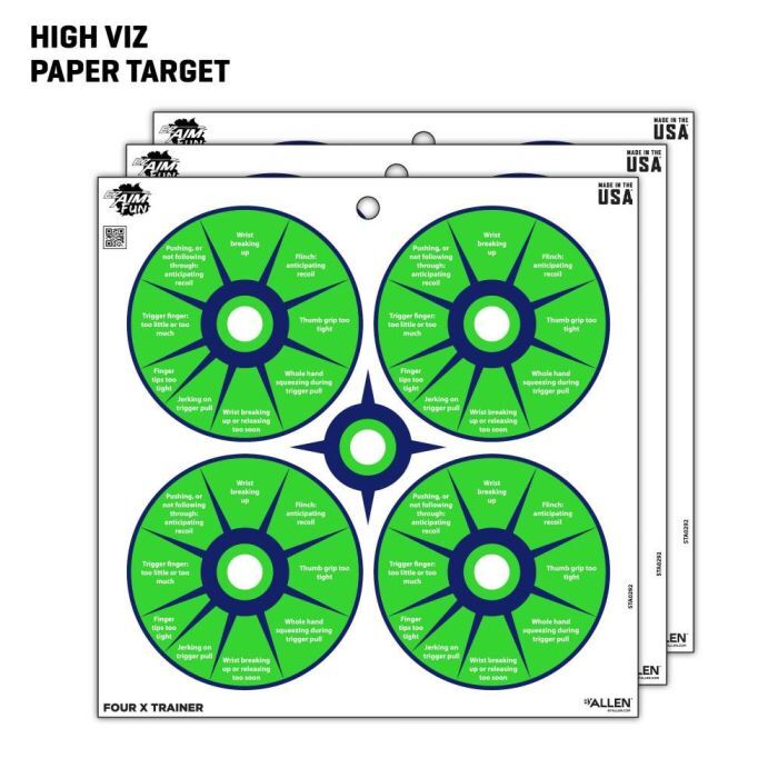 Allen EZ Aim Fun Triggering More Fun Paper Shooting Targets, 12 X 12-In, 9-Pack