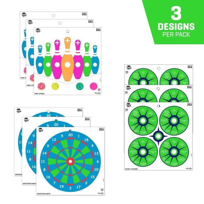 Allen EZ Aim Fun Triggering More Fun Paper Shooting Targets, 12 X 12-In, 9-Pack