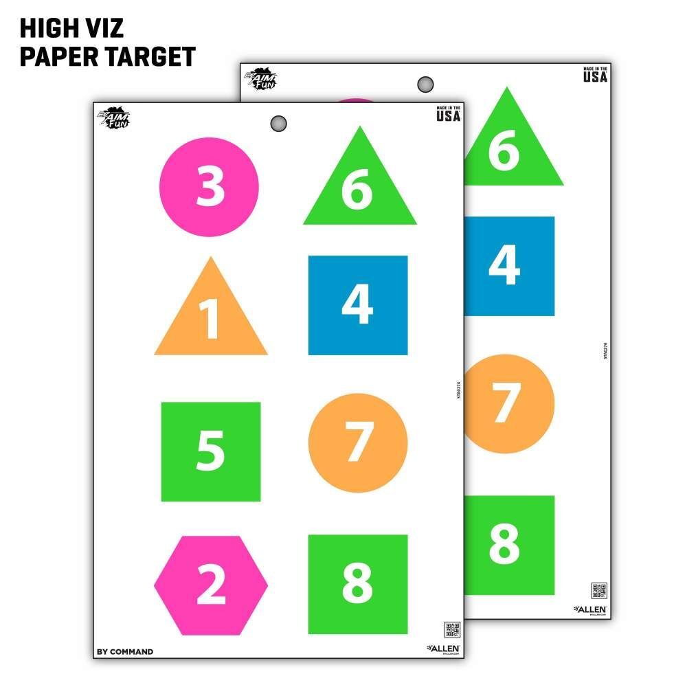 Allen EZ Aim Fun Group 12 X 18-In Paper Shooting Targets, 8-Targets, Assorted