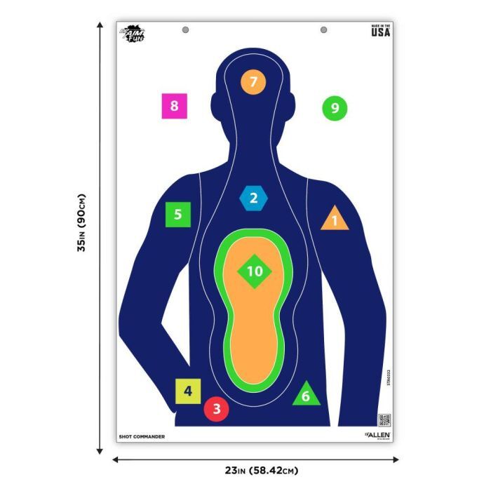 Allen EZ Aim Fun Shot Commander Paper Shooting Targets, 23-InW x 35-InH, 3-Pk