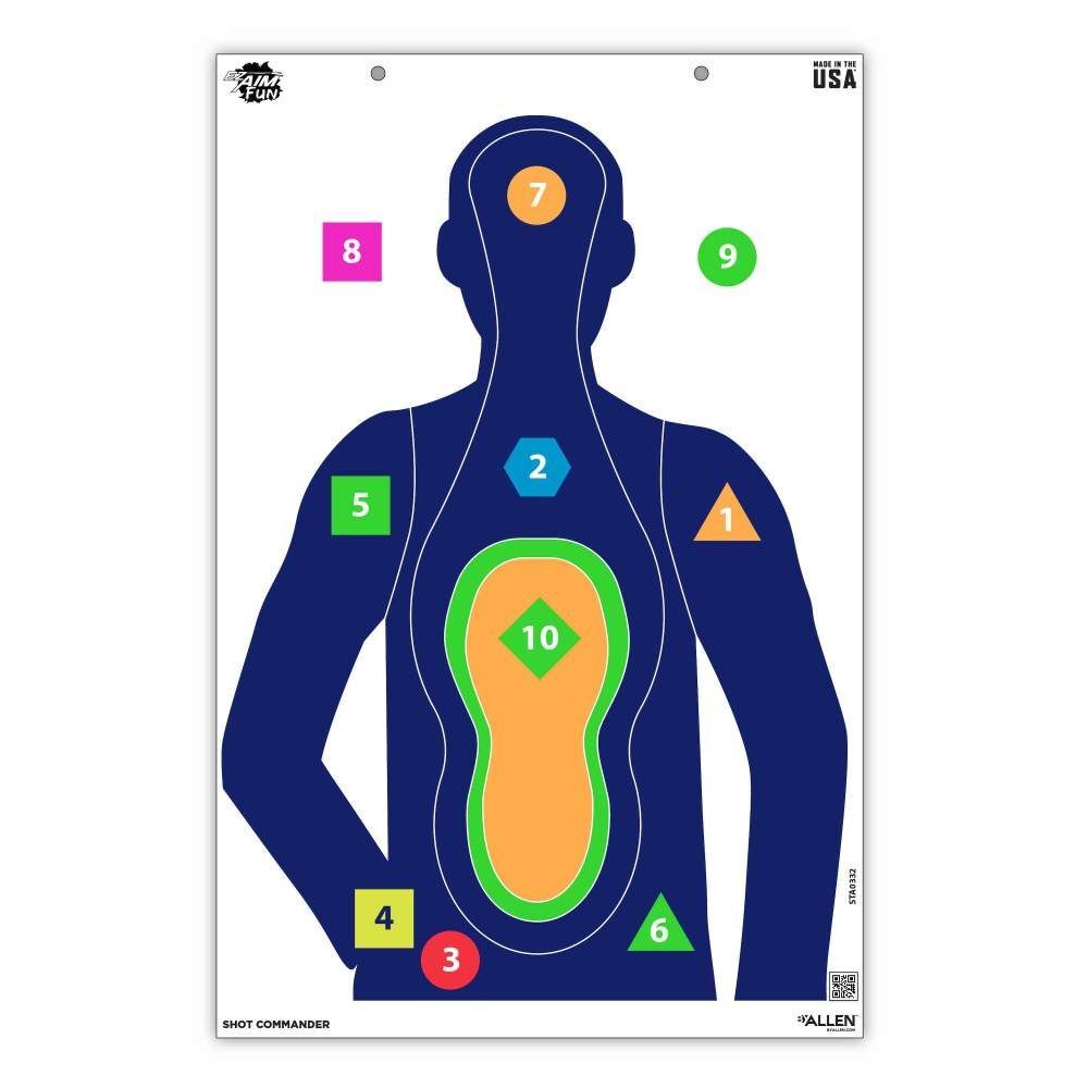 Allen EZ Aim Fun Shot Commander Paper Shooting Targets, 23-InW x 35-InH, 3-Pk