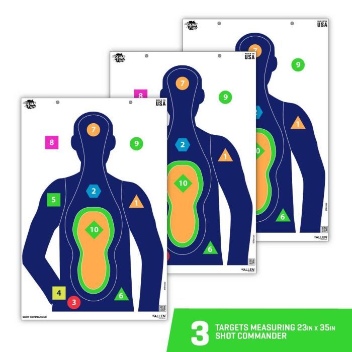 Allen EZ Aim Fun Shot Commander Paper Shooting Targets, 23-InW x 35-InH, 3-Pk