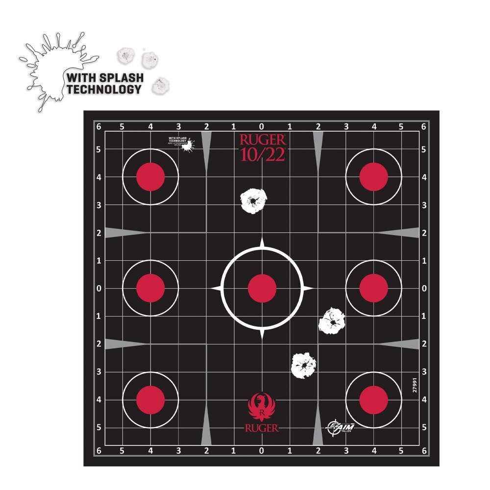 Allen Ruger 10/22 Splash Reactive Adhesive Paper Target Kit 12.5-In Square, Sight-In Grid, 5-Pk