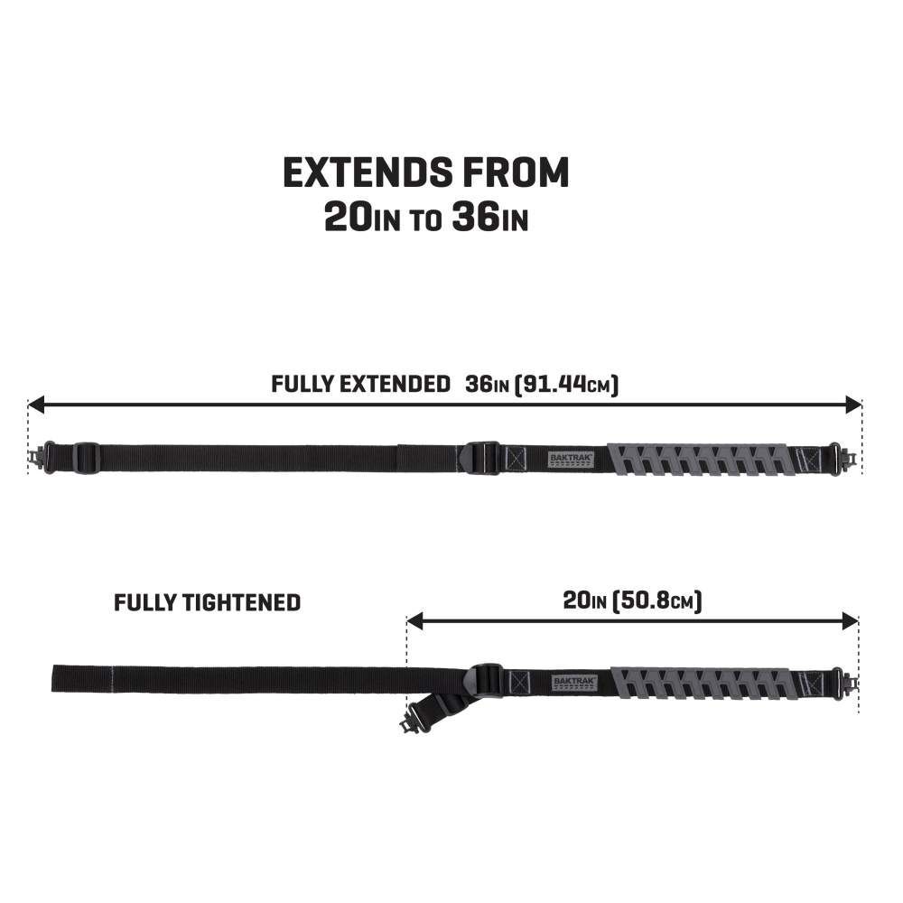 Allen Trak Traction Web Black/Gray Rifle Sling With Swivels, 36-In