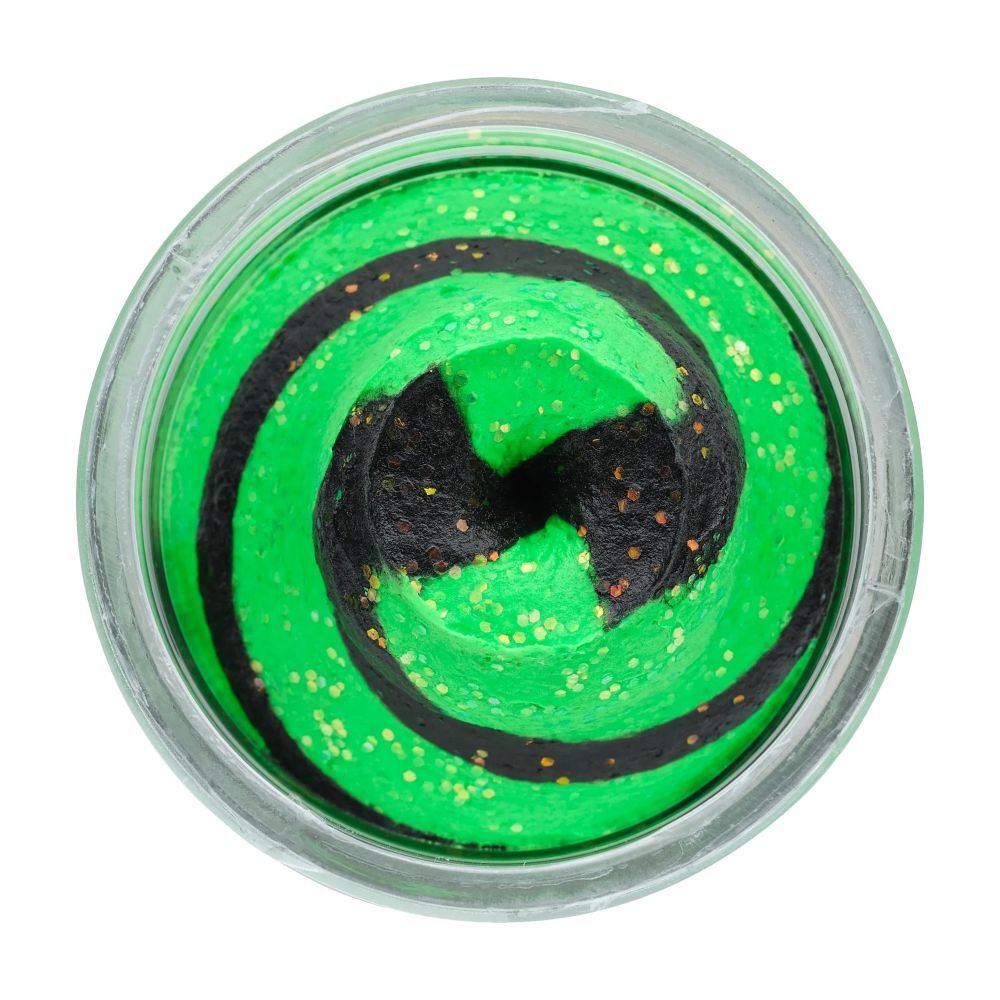 Berkley PowerBait Natural Glitter Spring Green/Black Trout Bait with Aniseed