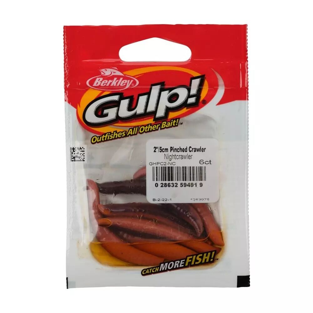 Berkley Gulp With Garlic Pinched Crawler, 2-In, 6-Pk
