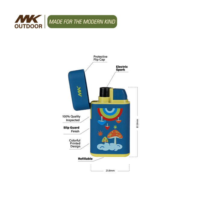 MK Lighter Windproof Electronic Clamshell Cigar Torch Lighter Assorted Colors