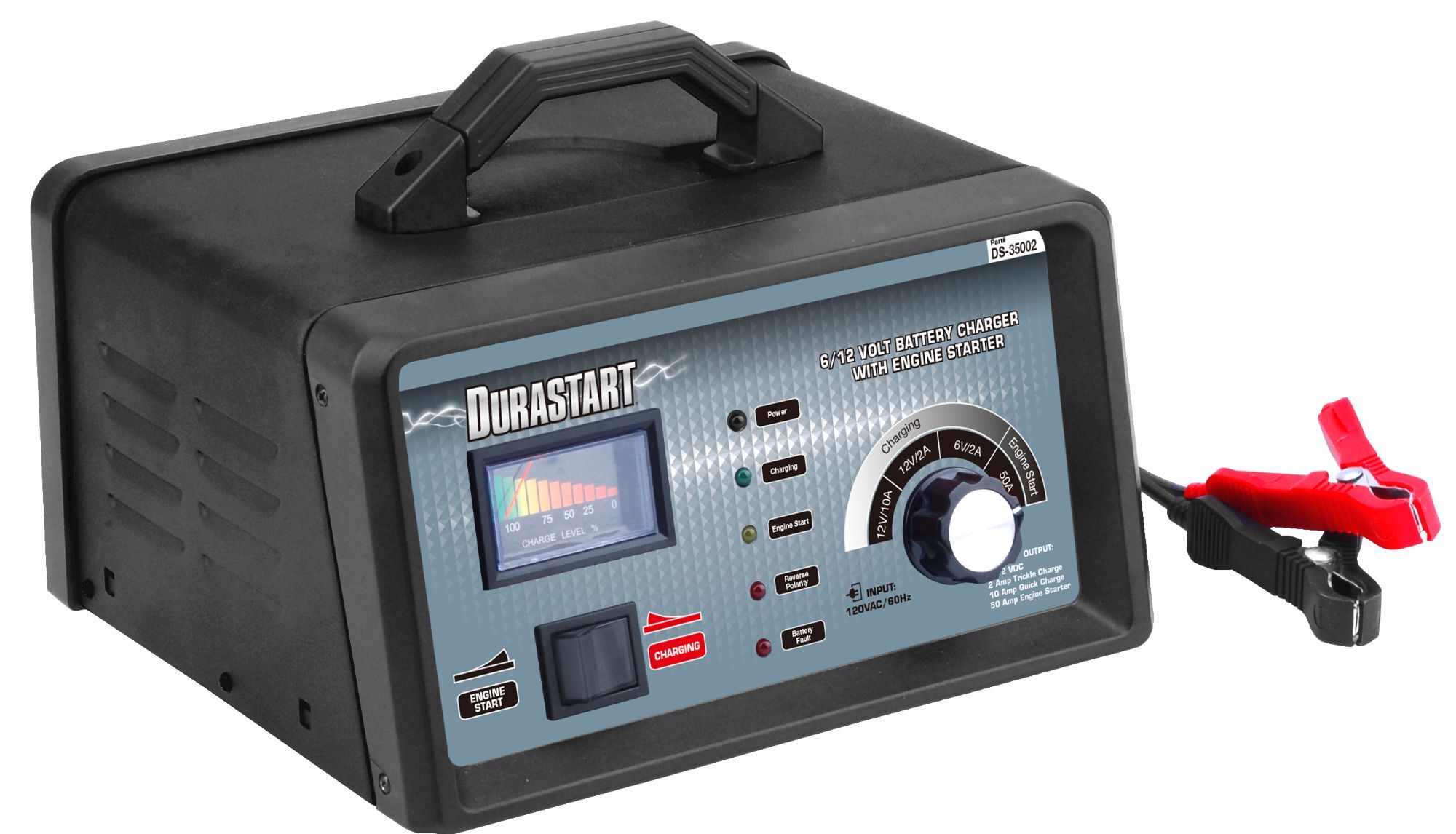 Durastart Battery Charger, 2/10/50A 6/12V