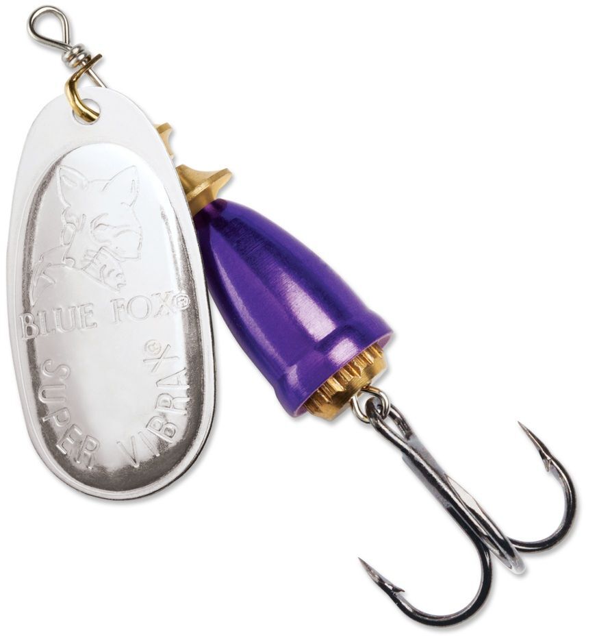 Blue Fox Classic Vibrax Silver Purple Spinner, 5#, 7/16-Oz