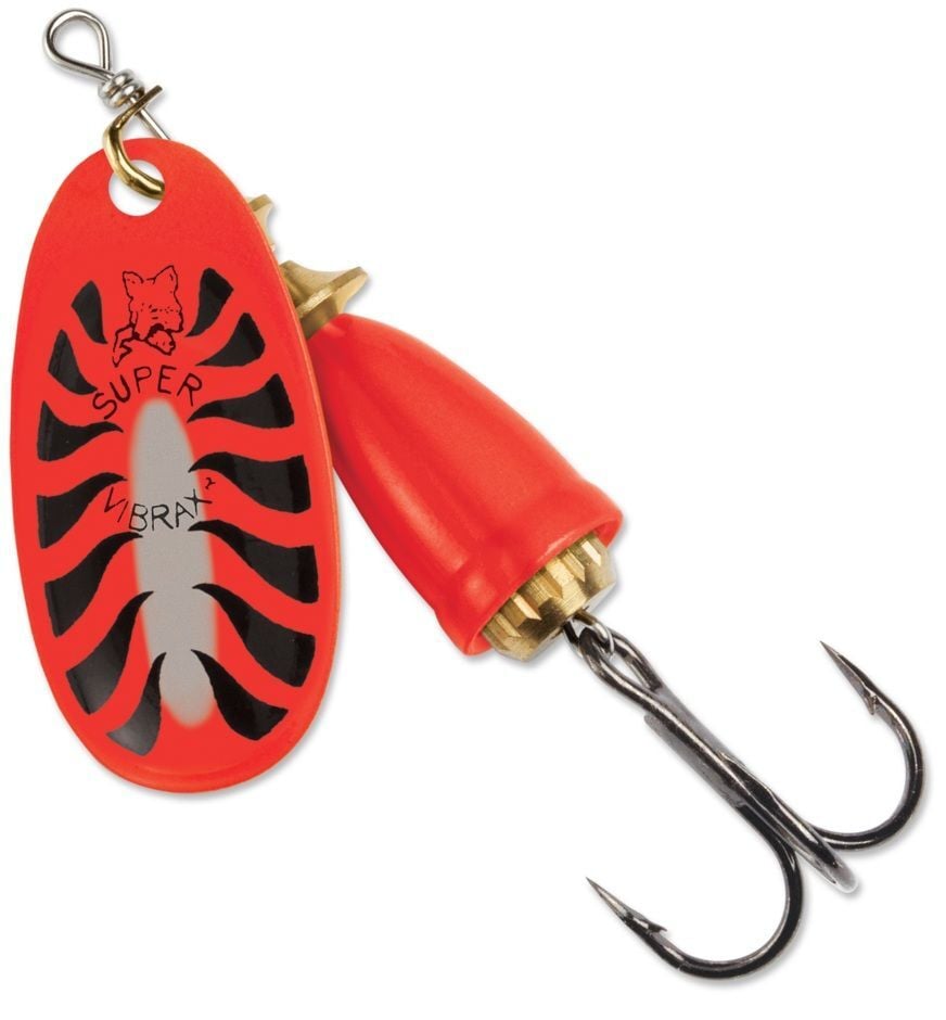 Blue Fox Classic Vibrax Red Tiger Spinner, #5, 7/16-Oz