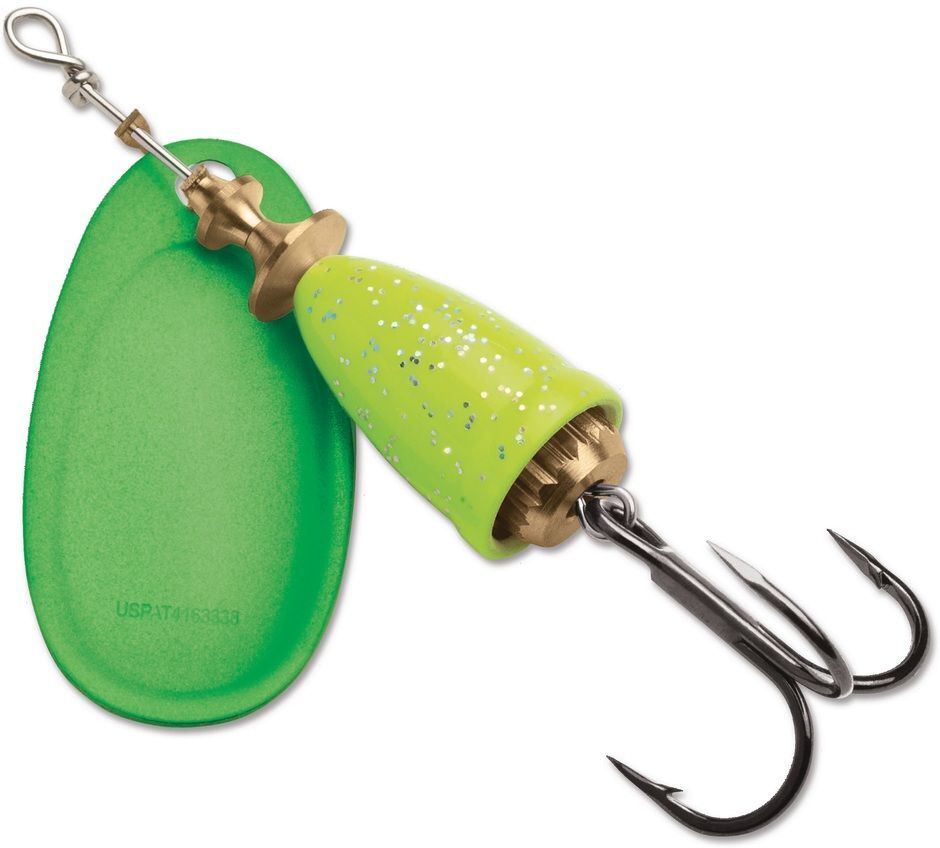 Blue Fox Classic Vibrax Chartreuse Green Candyback Spinner, #6, 5/8-Oz