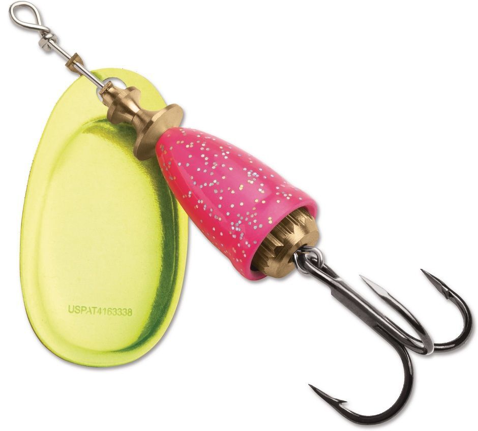 Blue Fox Classic Vibrax Pink Chartreuse Candyback Spinner, #6, 5/8-Oz