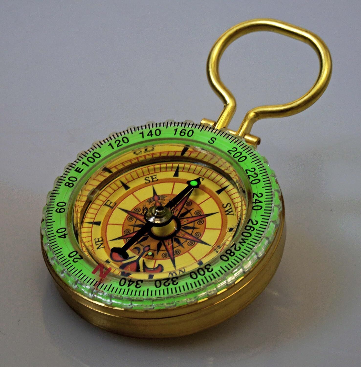 Sona Enterprises Glow In The Dark Brass Compass