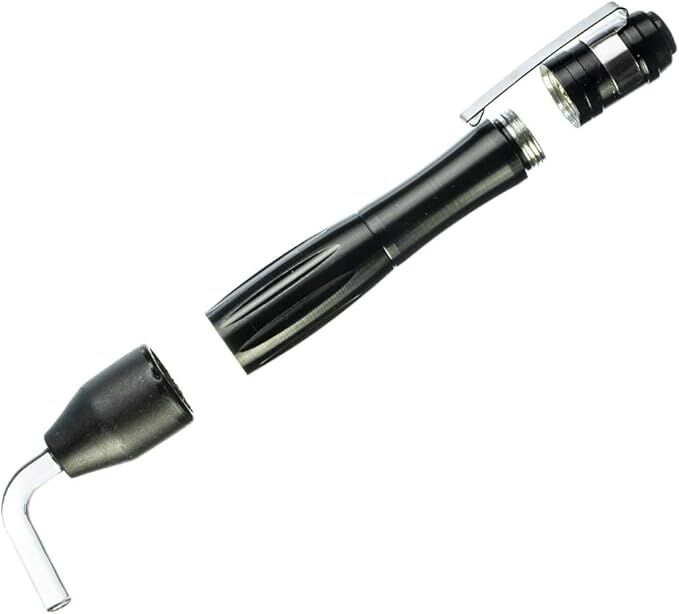 Compact High Beam Bore Flashlight With Fiber-Optic Acrylic Attachment