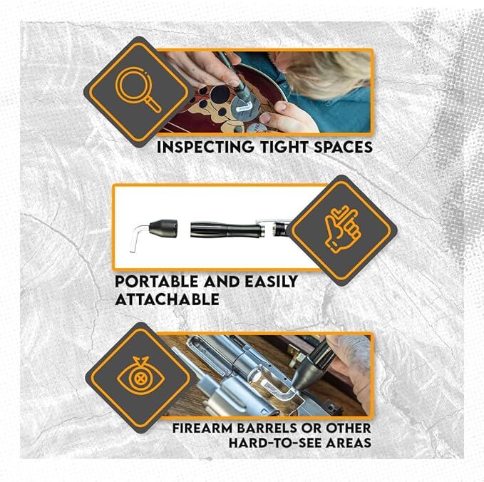 Compact High Beam Bore Flashlight With Fiber-Optic Acrylic Attachment