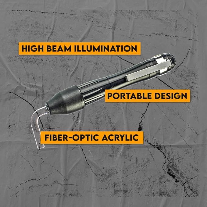 Compact High Beam Bore Flashlight With Fiber-Optic Acrylic Attachment