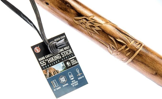 Sona Enterprises Survivor Series Wooden Hiking Stick, 55-In
