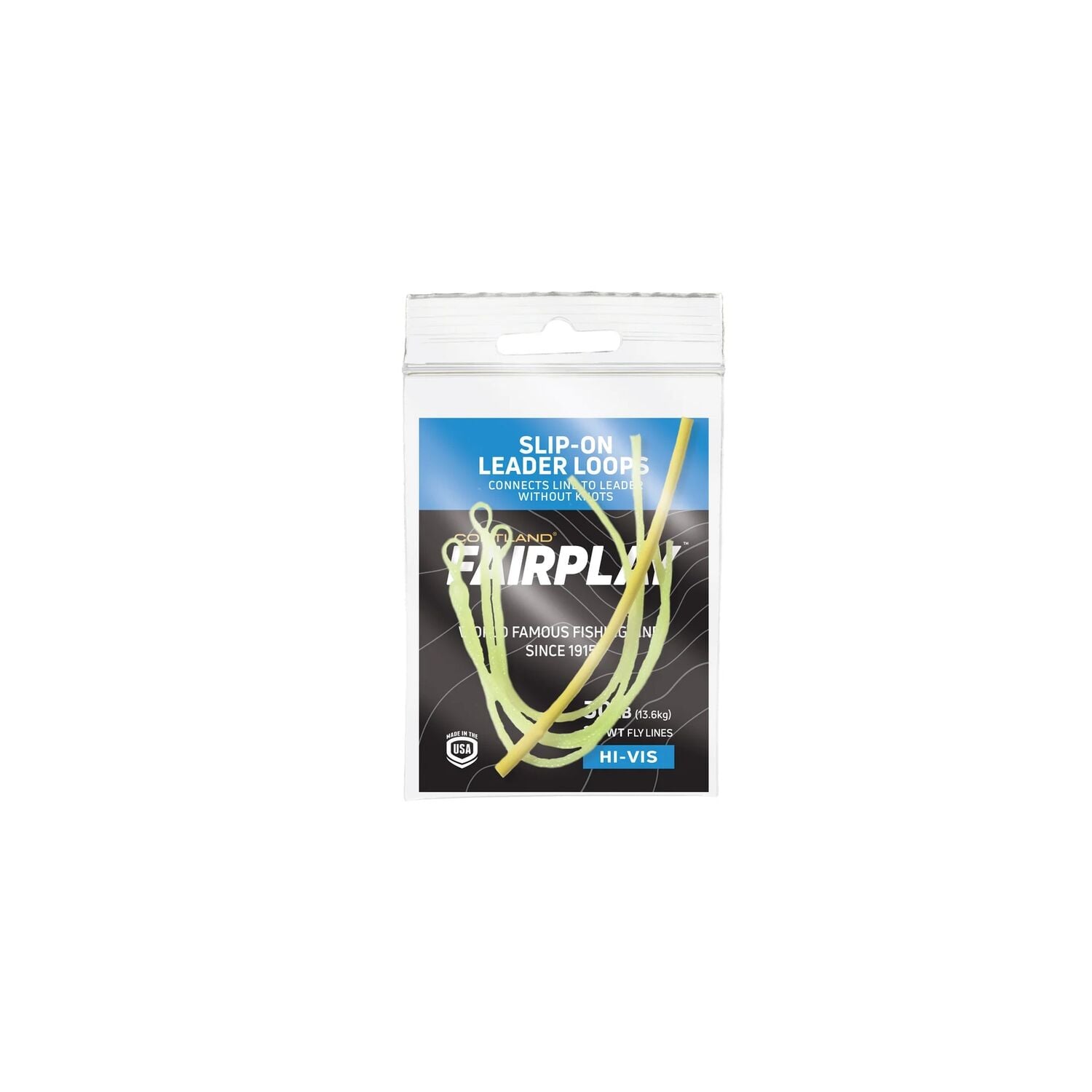 Cortland Yellow Slip-On Leader Loops, 30 lb.