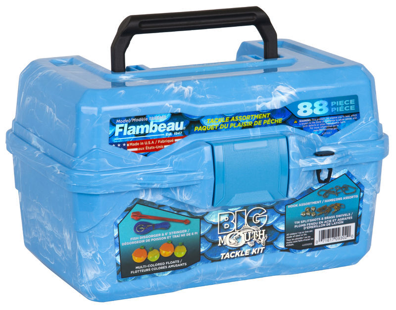 Flambeau Outdoors Big Mouth Pearl Blue Swirl Tackle Box Kit
