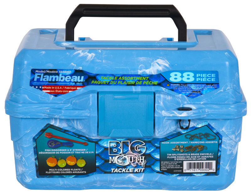 Flambeau Outdoors Big Mouth Pearl Blue Swirl Tackle Box Kit