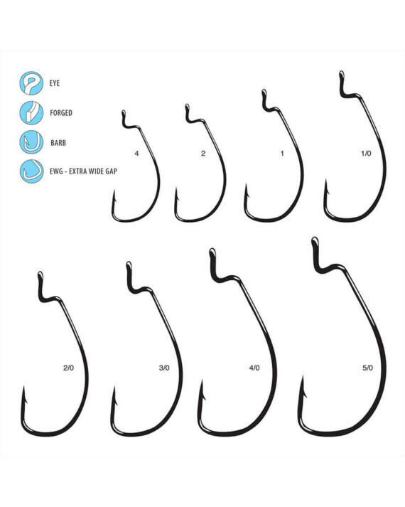 Gamakatsu Extra Wide Gap Worm Hook #4/0 NS Black, 5-Pk