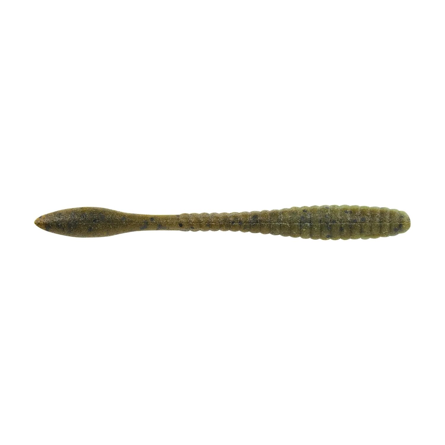 Berkley PowerBait Green Pumpkin/Watermelon MaxScent Flat Worm, 3 3/5-In, 10-Pk