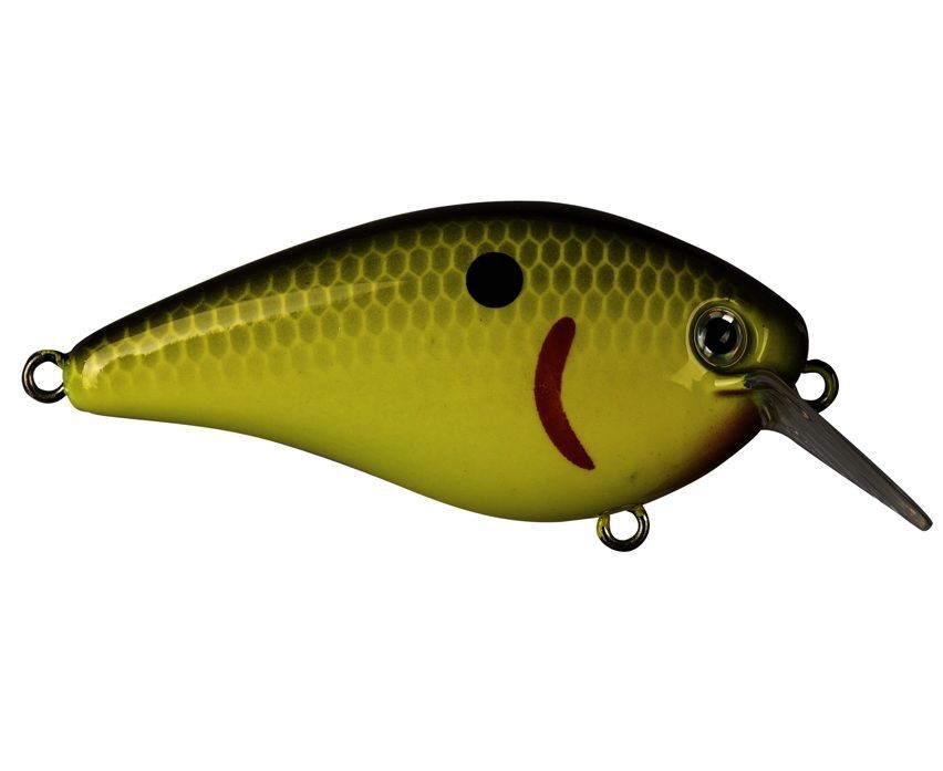 Strike King KVD Square Bill Black Back Chartreuse Crankbait, 3/8-Oz, 1.5-In