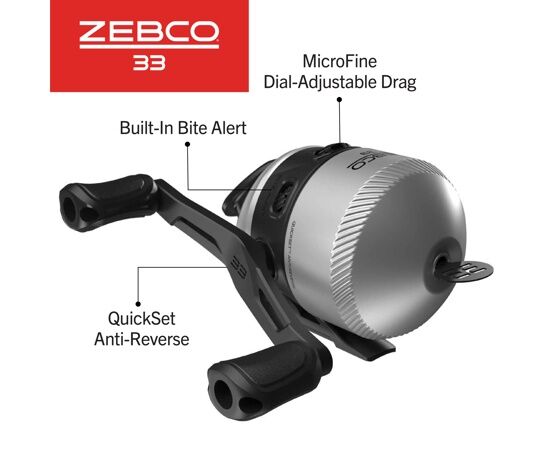 Zebco 33 Silver Medium Spincast Combo, 6-Ft
