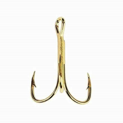 Eagle Claw Gold Treble Hook 4 Pack - Size 12