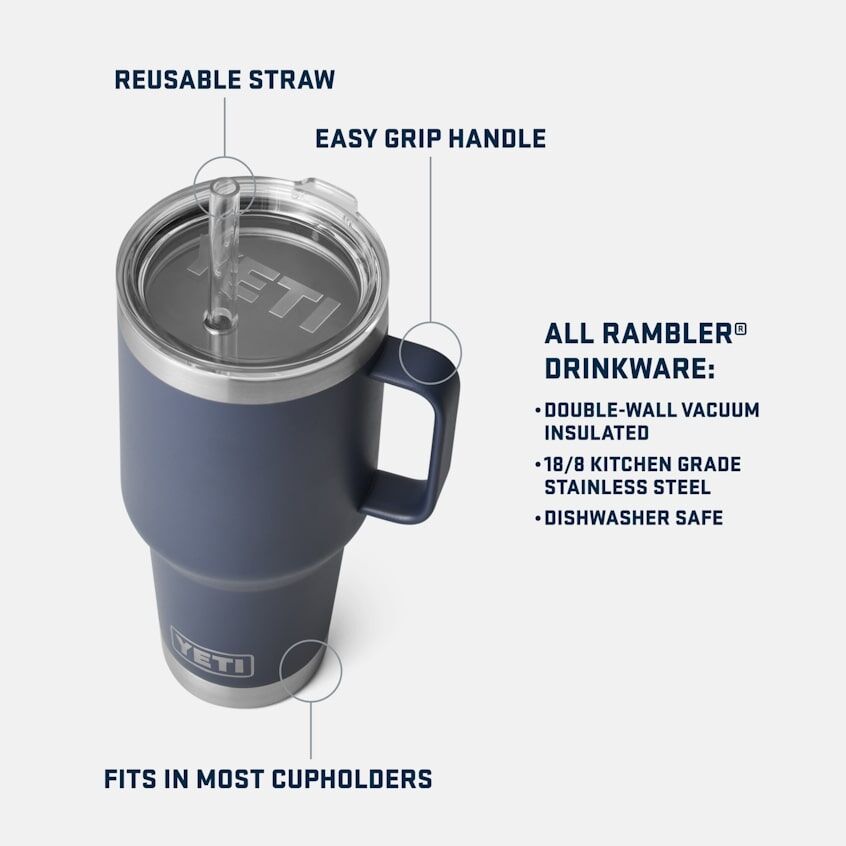 Yeti Seafoam Rambler Straw Mug, 35-Oz