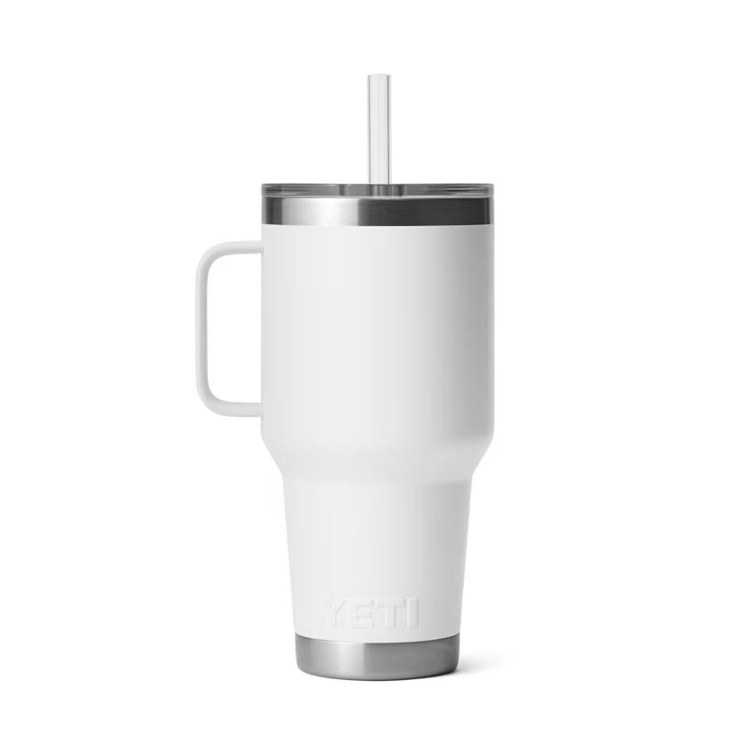 YETI White Rambler Mug With Straw And Lid, 35-Oz