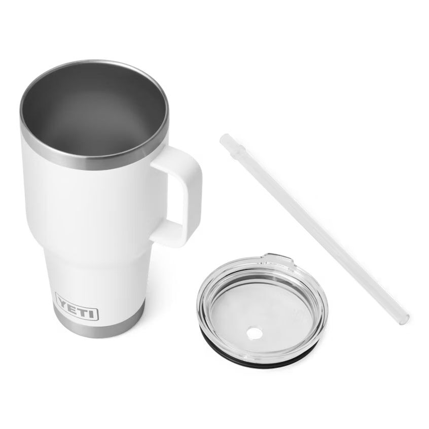 YETI White Rambler Mug With Straw And Lid, 35-Oz