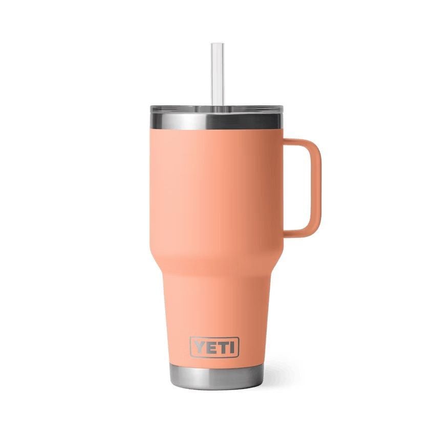 Yeti Rambler with Straw Lid Peach Mug, 35-Oz Water Bottles