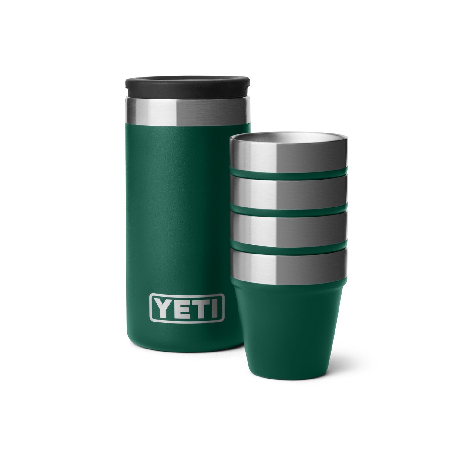Yeti Black Forest Green Shot Glasses with Carrying Case