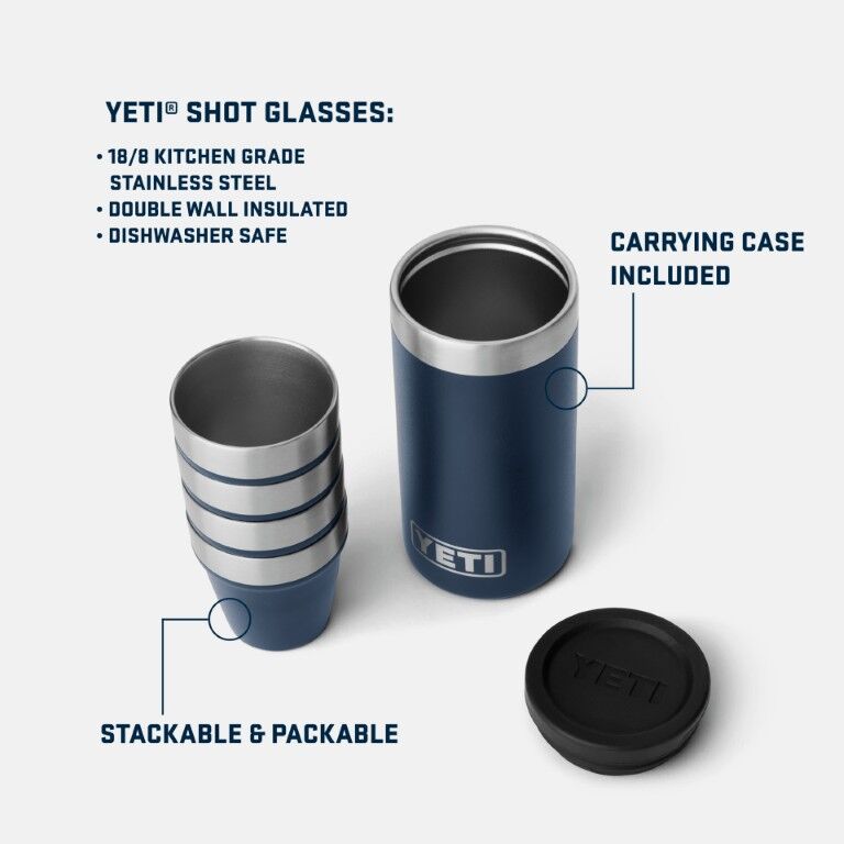 Yeti Black Forest Green Shot Glasses with Carrying Case