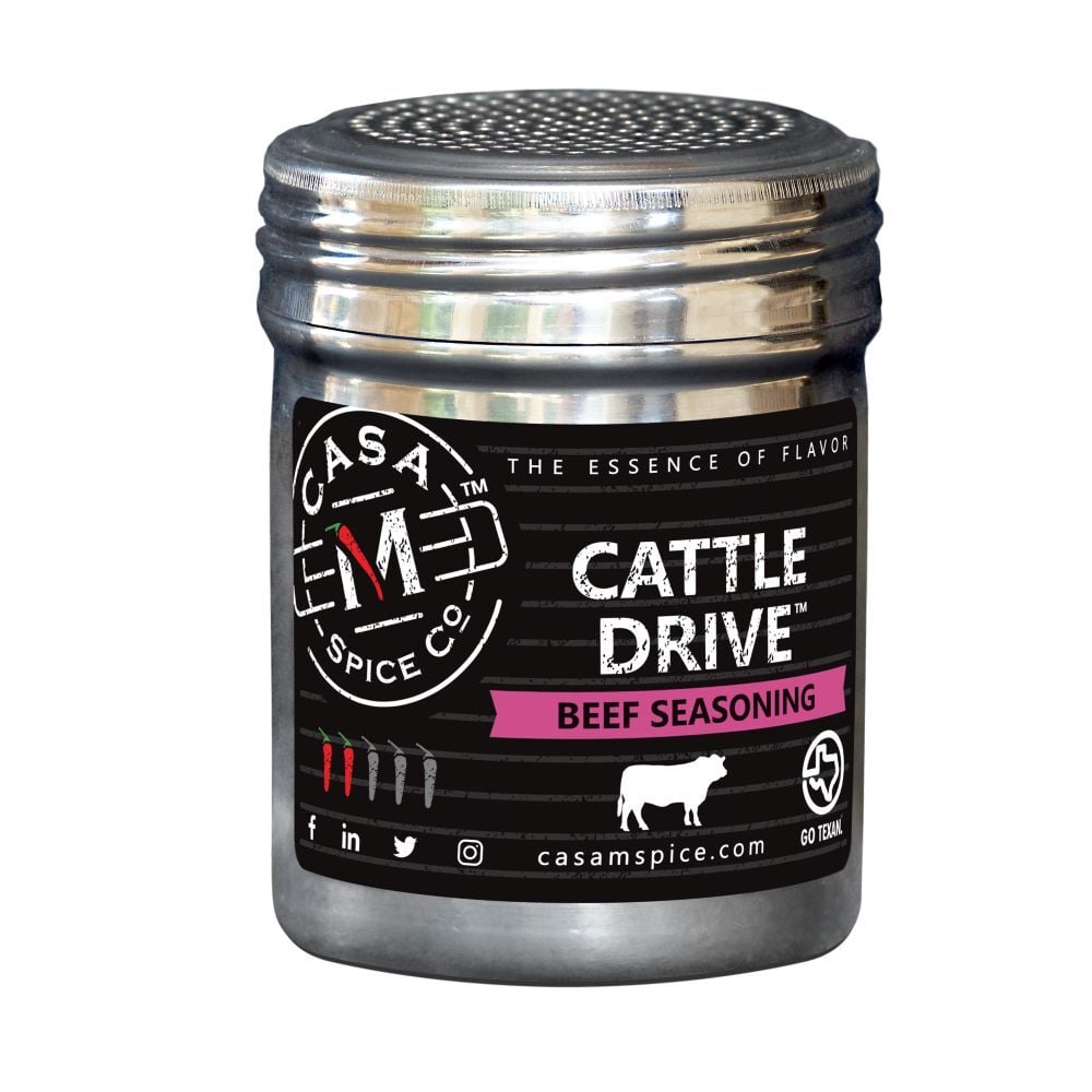 Casa M Spice Co Cattle Drive Beef Seasoning Stainless Shaker