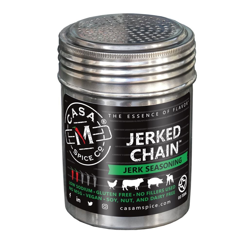 Casa M Spice Co Jerked Chain Jerk Seasoning Stainless Shaker