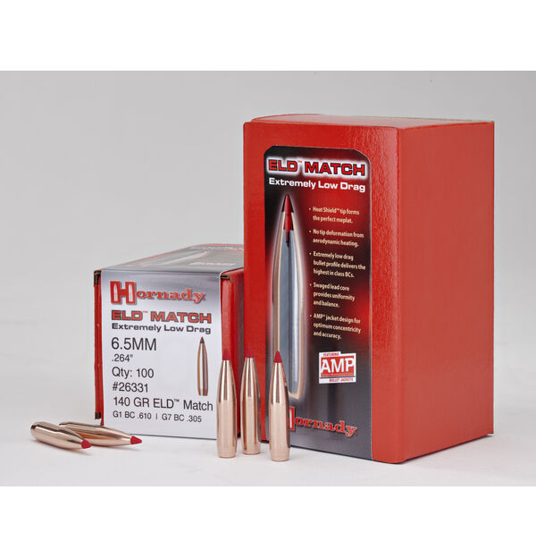 Hornady 6.5mm .264 140-Gr ELD Match Ammunition, 100-Rd