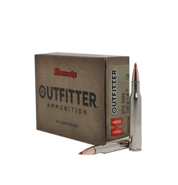 Hornady Outfitter .270 Win, 130 Grain CX Rifle Ammo, 20-Rd